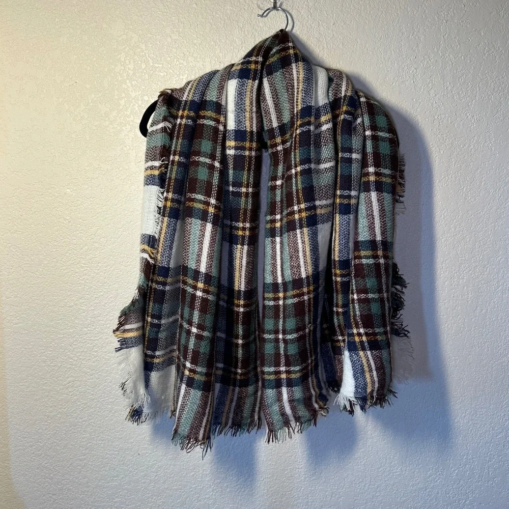 Oversized Blanket Scarf Plaid Tartan Shawl Wrap‎ Women Winter Fall Fashion